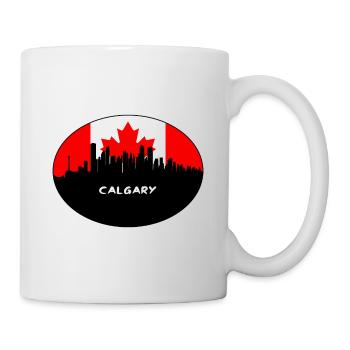 Calgary Canada Flag Skyline Silhouette Travel - Mug - white - Right