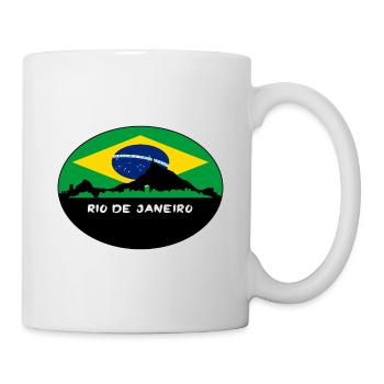 Rio De Janeiro Brasilien Flagge Skyline Silhouette Trav - Tasse - Weiß - Rechts