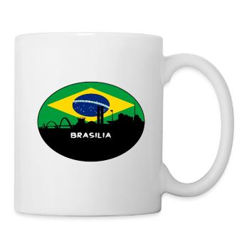 Brasilia Brazil Flag Skyline Silhouette Travel - Mug - white - Right