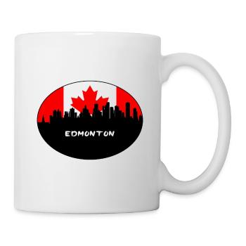 Edmonton Canada Drapeau Skyline Voyage Silhouette - Mug blanc - blanc - Droite