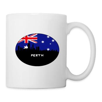Perth Australie Drapeau Skyline Voyage Silhouette - Mug blanc - blanc - Droite
