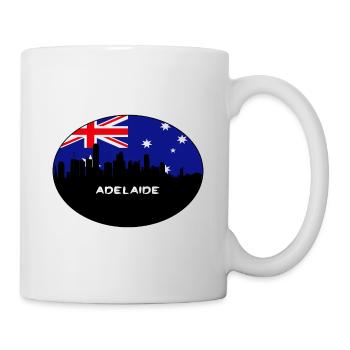Adelaide Australien Flagge Skyline Silhouette Reisen - Tasse - Weiß - Rechts