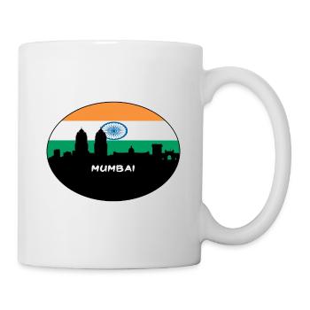 Mumbai India Flag Skyline Silhouette Travel - Mug - white - Right