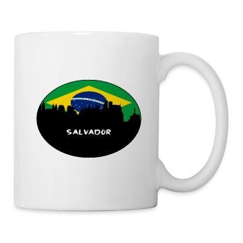 Salvador Brasilien Flagge Skyline Silhouette Reisen - Tasse - Weiß - Rechts