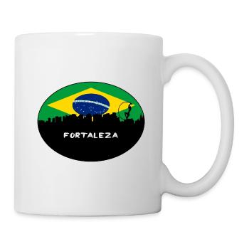 Fortaleza Brazil Flag Skyline Silhouette Travel - Mug - white - Right