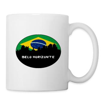 Belo Horizonte Brazil Flag Skyline Silhouette Trav - Mug - white - Right