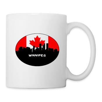 Winnipeg Canada Drapeau Skyline Voyage Silhouette - Mug blanc - blanc - Droite