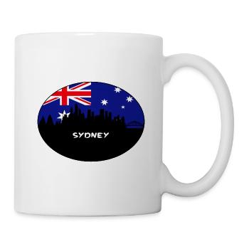 sydney, australie, drapeau, horizon, silhouette, voyage - Mug blanc - blanc - Droite