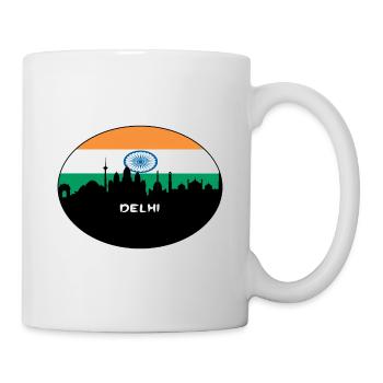 Delhi Inde Drapeau Skyline Voyage Silhouette - Mug blanc - blanc - Droite