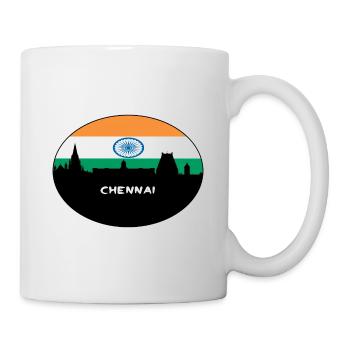 Chennai Inde Drapeau Skyline Voyage Silhouette - Mug blanc - blanc - Droite