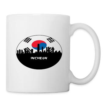 Incheon Corée du Sud Drapeau Skyline Silhouette Travel - Mug blanc - blanc - Droite
