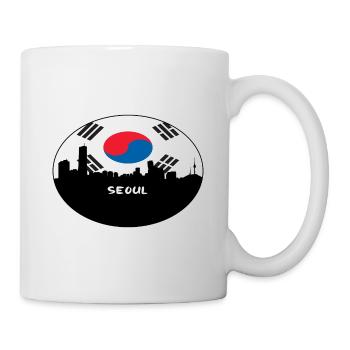 Seoul South Korea Flag Skyline Silhouette Travel - Mug - white - Right