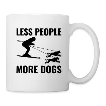 Hund Skijöring Extremsport Skirennen - Tasse - Weiß - Rechts