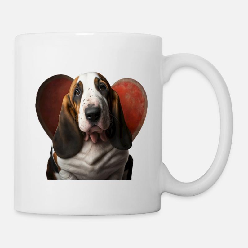 Basset Hound Saint-Valentin - Mug blanc - blanc
