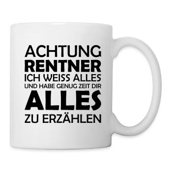Ruhestand Rentner Rente Pension - Tasse - Weiß - Rechts