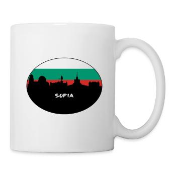 Sofia Bulgarien Flagge Skyline Silhouette Reisen - Tasse - Weiß - Rechts
