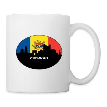 Chisinau Moldova Flag Skyline Silhouette Travel - Mug - white - Right
