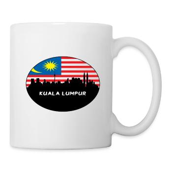 Kuala Lumpur Malaysia Flag Skyline Silhouette Trav - Mug - white - Right