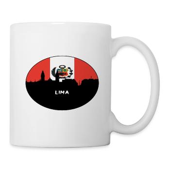 Lima-Peru-Flaggen-Skyline-Schattenbild-Reise - Tasse - Weiß - Rechts