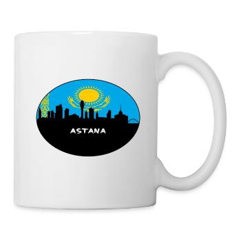 Astana Kazakhstan Drapeau Skyline Voyage Silhouette - Mug blanc - blanc - Droite