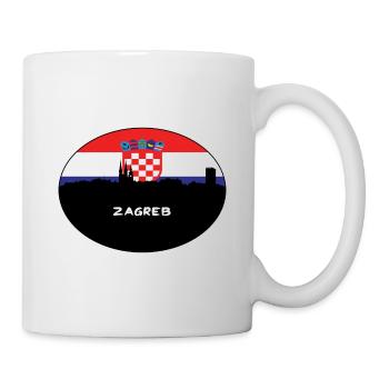 Zagreb Croatie Drapeau Skyline Voyage Silhouette - Mug blanc - blanc - Droite