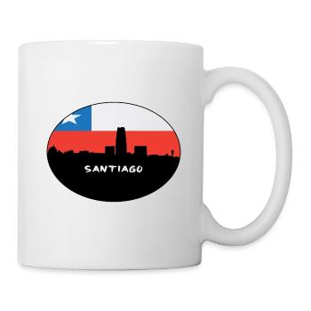 Santiago-Chile-Flaggen-Skyline-Schattenbild-Reise - Tasse - Weiß - Rechts