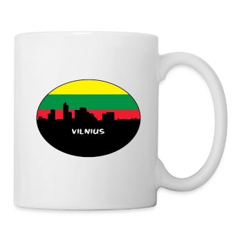 Vilnius Lithuania Flag Skyline Silhouette Travel - Mug - white - Right
