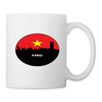Hanoi-Vietnam-Flaggen-Skyline-Schattenbild-Reise - Tasse - Weiß - Rechts