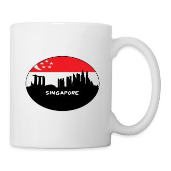 Singapur Singapur-Flaggen-Skyline-Schattenbild-Reise - Tasse - Weiß - Rechts