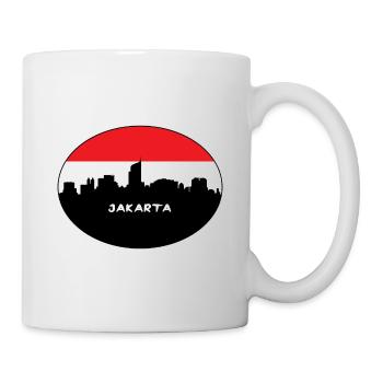 Jakarta Indonesia Flag Skyline Silhouette Travel - Mug - white - Right