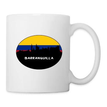 Barranquilla Colombie Drapeau Skyline Silhouette Trav - Mug blanc - blanc - Droite