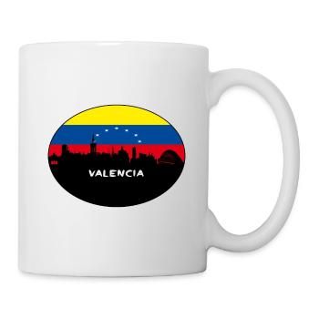 Valence Venezuela Drapeau Skyline Voyage Silhouette - Mug blanc - blanc - Droite