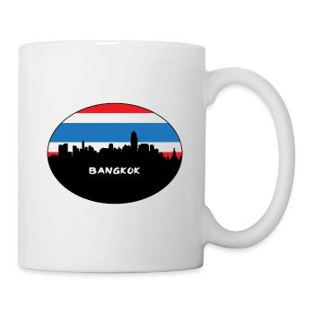 bangkok, thaïlande, drapeau, horizon, silhouette, voyage - Mug blanc - blanc - Droite
