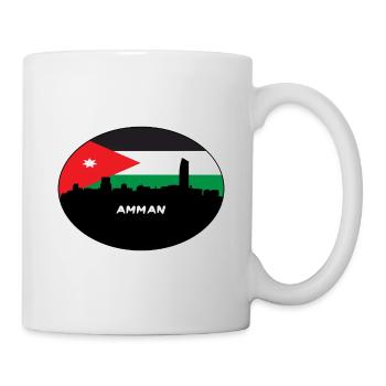 amman, jordanie, drapeau, horizon, silhouette, voyage - Mug blanc - blanc - Droite