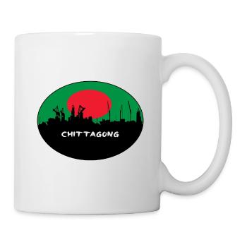 Chittagong Bangladesch Flaggen-Skyline-Schattenbild Trav - Tasse - Weiß - Rechts