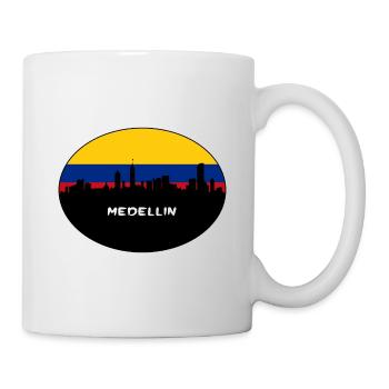 Medellin Colombia Flag Skyline Silhouette Travel - Mug - white - Right