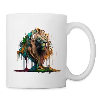 Rainbow Lion | Rainbow Lion | AI generated Art - Mug - white - Right
