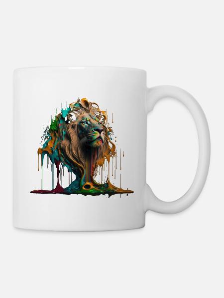 Rainbow Lion | Rainbow Lion | AI generated Art - Mug - white