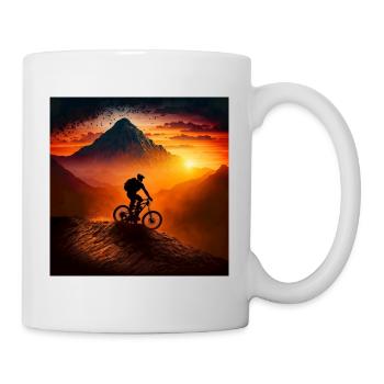 Riders de descente dans les graphiques PC Sunset - Mug blanc - blanc - Droite