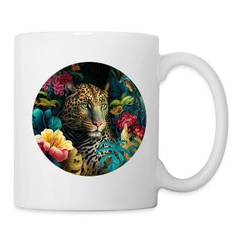 Leopard Jungle Blumen - Tasse - Weiß - Rechts