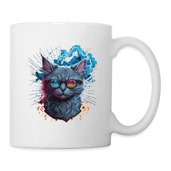 Chat rétro - Mug blanc - blanc - Droite