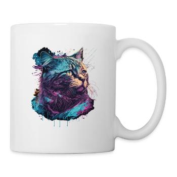 90er Jahre Katze - Tasse - Weiß - Rechts