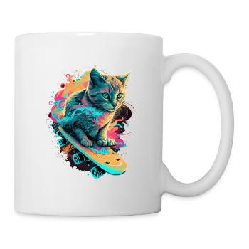 Skateboard Cat - Mug - white - Right
