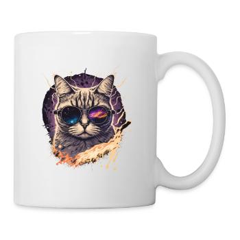 Vapowave Glitch Cat - Mug blanc - blanc - Droite