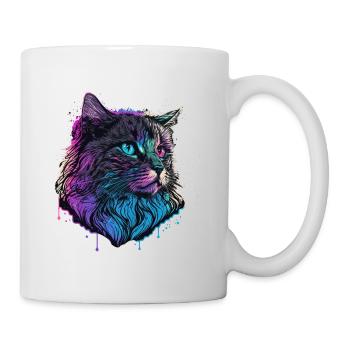 Vaper Cat Illustration - Mug - white - Right