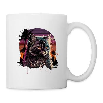 Synthwave Cat - Mug - white - Right