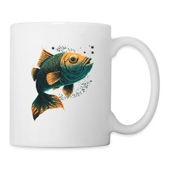 Fischfächer Illustration - Tasse - Weiß - Rechts