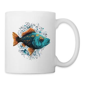 Fisch Illustration - Tasse - Weiß - Rechts