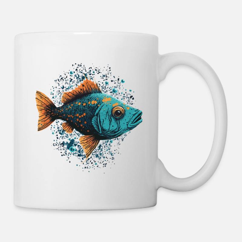 Fisch Illustration - Tasse - Weiß