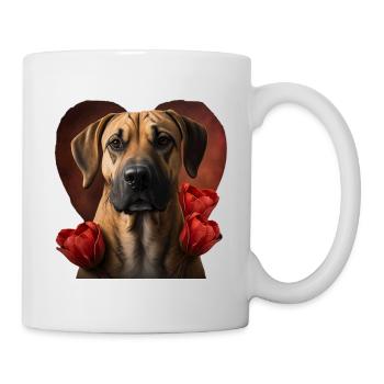 Black Mouth Cur Valentine's Day - Mug - white - Right